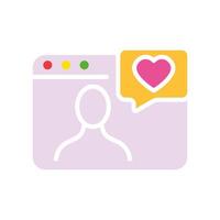 Dating site line icon. Heart, communication, relationships, web design, internet, world wide web. colored icon on a white background for business vector