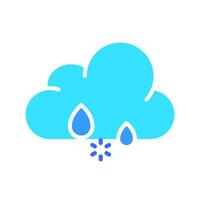 Cloud with hail line icon. Ice, rain, snow, precipitation, weather, sky, winter. colored icon on a white background for business vector