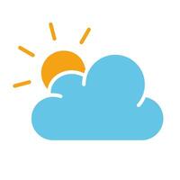 Sun with clouds line icon. Moisture, bad mood, cloudy weather, liquid, sadness. colored icon on a white background for business vector