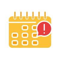 Calendar with notification line icon. Don't miss, alarm clock, reminder, planning, month, year, schedule. colored icon on a white background for business vector