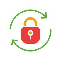 Loop padlock line icon. Hacking, breaking, program, computer, virus. colored icon on a white background for business vector