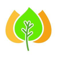 Leaves line icon. Unity with nature, greenery, tree, outdoor recreation, picnic. colored icon on a white background for business vector