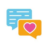 Online correspondence line icon. Communication, dating site, chatting, dialog box. colored icon on a white background for business vector