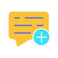 Dialog box with plus line icon. Adding, confirming, verifying, chatting, chatting, internet, email. colored icon on a white background for business vector