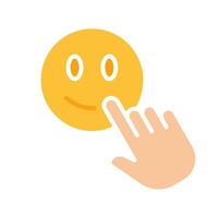 Emotional state line icon. Emoji of joy, chatting, communication, correspondence on the Internet. colored icon on a white background for business vector
