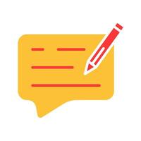 Dialog box with pen line icon. Correspondence, communication, chatting, online, internet, email. colored icon on a white background for business vector