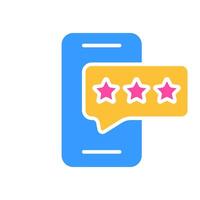 Smartphone with asterisks line icon. Evaluation, favorites, gadget, internet, technology, sensor. colored icon on a white background for business vector