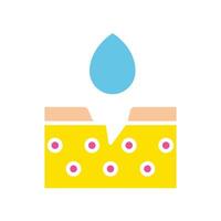 Skin moisturizing line icon. Epidermis, moisture, drop, face mask, hypoallergenic. colored icon on a white background for business vector