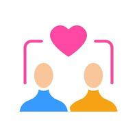 Dating site line icon. Heart, communication, relationships, web design, internet, world wide web. colored icon on a white background for business vector