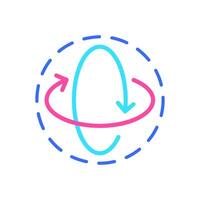 Cycle line icon. Circle, period, repetition, year, month, periodicity, recursion, circulation. colored icon on a white background for business vector