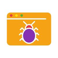Website with bug line icon. Web design, internet, colored icon on a white background for business vector