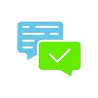 Dialog cloud with check mark line icon. Comic, communication, message, communication, social network. colored icon on a white background for business vector