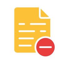 File with minus line icon. Verification, cancellation, data transfer, information, program, computer. colored icon on a white background for business vector