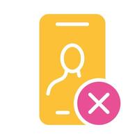 Smartphone with cross line icon. Cancellation, protection, gadget, internet, technology, sensor. colored icon on a white background for business vector