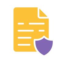 File with shield line icon. Security, anonymity, data transmission, information, program, computer. colored icon on a white background for business vector