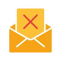 Mail with cross line icon. Cancellation, letter, envelope, data transfer, service, internet. colored icon on a white background for business vector