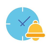Clock with bell line icon. Alarm clock, sleep mode, timer, reminder, hour, day. colored icon on a white background for business vector