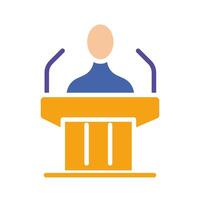 Man giving a speech to the public line icon. Speech, politics, presidential candidate, deputy. colored icon on a white background for business vector