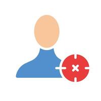 Man with aim. The target audience, aim, targeting, targetologist, sight, sales launch, personal growth course, gain a client base, SMM, social media marketing. Colorful icon on white background vector