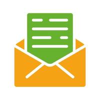 Letter in envelope. Document, email, message, conversation, business communication, send, read, outgoing, file, text, correspondence, incoming, documentation, report. Colorful icon on white background vector