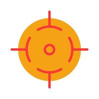 Aim. Target audience, smm, marketing, targetologist, recruit a client base, sight, view, social network, media, advertising, launch sales of personal growth courses. Colorful icon on white background vector