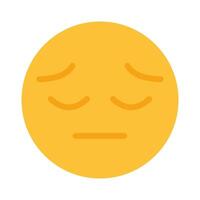 Sad emoticon. Express emotions, online communication, correspondence, chat, texting, mail, send, upset, no mood, offended, sympathy. Colorful icon on white background vector