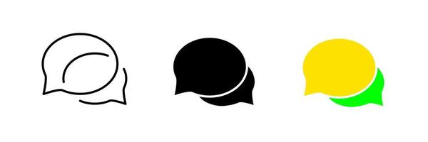 Speech bubbles. Communication, consultation, messages, online, chat, social network, correspondence. set icon in line, black and colorful styles isolated on white background vector