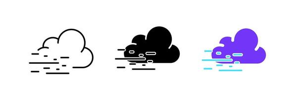 Cloudy sky. Weather conditions, precipitation, rain, snow, fog, climate, nature, cloud. set icon in line, black and colorful styles isolated on white background vector