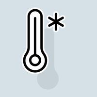 Thermometer with cooling line icon. Low high temperature, thermostat, fahrenheit, home, celsius, degrees Celsius. Weather concept. sticker line icon on white background vector