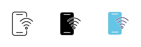 Lock and router. Secure internet network, wifi, lan, privacy, data security, communication, signal, antennas. set icon in line, black and colorful styles isolated on white background vector