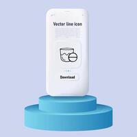 Water glass icon representing a glass filled with water. Refreshing, hydration. Glassmorphism style. Ui phone app vector