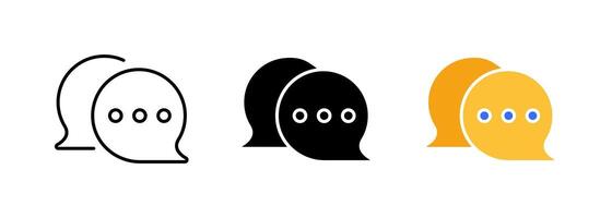 An icon of a dialog cloud, representing the idea of communication or conversation. The symbol suggests the concept of messages. set of icons in line, black and colorful styles isolated. vector