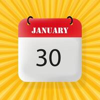 January 30. Speech bubble with January 30 text. Business concept. 3d illustration. Pop art style. line icon for Business and Advertising. vector