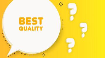 Best quality banner. Speech bubble with Best quality text. Business concept. 2d illustration. Spiral background. line icon for business and advertising vector