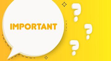 Important banner. Speech bubble with Important text. Business concept. 2d illustration. Spiral background. line icon for business and advertising vector