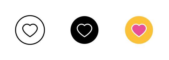 A red heart-shaped target with crosshairs centered on it, representing the focus and precision required when aiming for the heart. set of icons in line, black and colorful styles isolated. vector