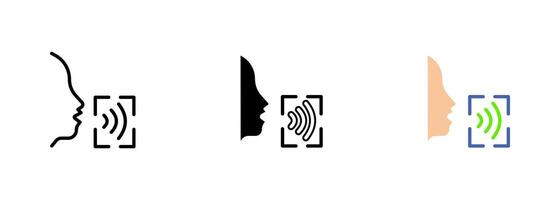 A virtual assistant that can perform tasks or provide information through voice commands, usually powered by artificial intelligence. set of icons in line, black and colorful styles isolated. vector