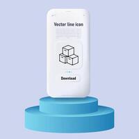 Boxes line icon. Warehouse, placement, loader, moving, waste, unloading, cardboard. Neomorphism style. Ui phone app vector