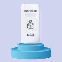 Boxes line icon. Warehouse, placement, loader, moving, waste, unloading, cardboard. Neomorphism style. Ui phone app vector