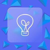 Light bulb line icon. Light, electricity, chandelier, current, idea, lighting, lantern. Glassmorphism style. line icon vector