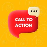 Call to action banner. Speech bubble with Call to action text. Business concept. 3d illustration. Spiral background. line icon for business vector