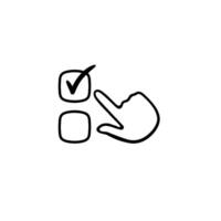 icons representing a bullet point list. Clean, organized, efficient, productivity. black line icon vector