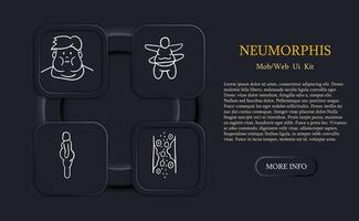 Overweight line icon. Plus size, tendon injury, xxl size, obesity problem, weight, scales. Neomorphism style. line icon vector