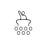 Set of icons representing voting. Election, democracy, ballot, vote, polling station, voting box. black line icon vector