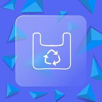 Collection of icons representing waste recycling. Recycling symbol, waste management. Glassmorphism style. line icon vector