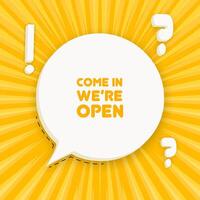 Cone in were open banner. Speech bubble with Cone in were open text. Business concept. 3d illustration. Pop art style. line icon for Business and Advertising. vector
