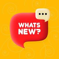 Whats new banner. Speech bubble with Whats new text. Business concept. 3d illustration. Spiral background. line icon for business and advertising vector