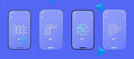 Ventilation system for fresh and clean air. Enhance indoor air quality and circulation. Proper ventilation. Glassmorphism style. Ui phone app vector