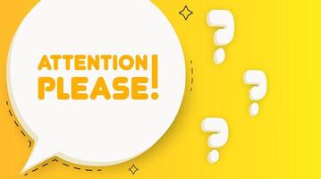 Attention please . Speech bubble with Attention please text. Business concept. 2d illustration. Pop art style. line icon for Business and Advertising. vector