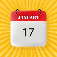January 17 banner. Speech bubble with January 17 text. Business concept. 3d illustration. Pop art style. line icon for Business and Advertising. vector